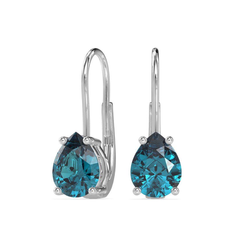Shepard Hook Pear Stud Earrings