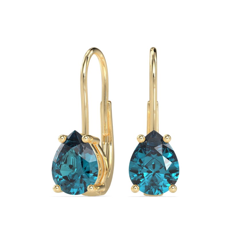 Shepard Hook Pear Stud Earrings