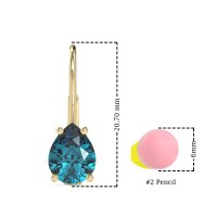 Shepard Hook Pear Stud Earrings