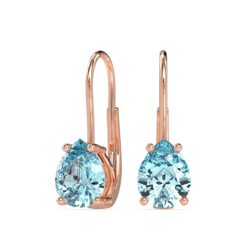 Shepard Hook Pear Stud Earrings
