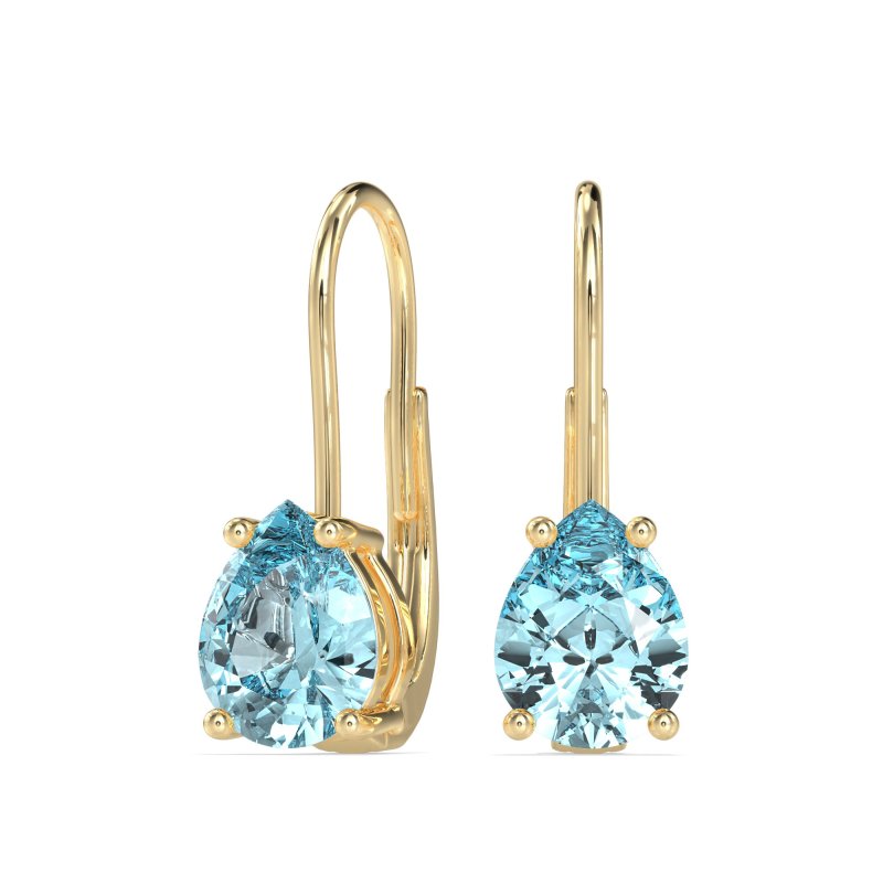 Shepard Hook Pear Stud Earrings