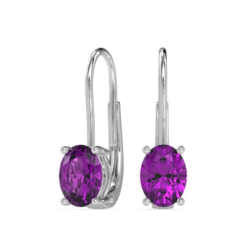Shepard Hook Oval Stud Earrings
