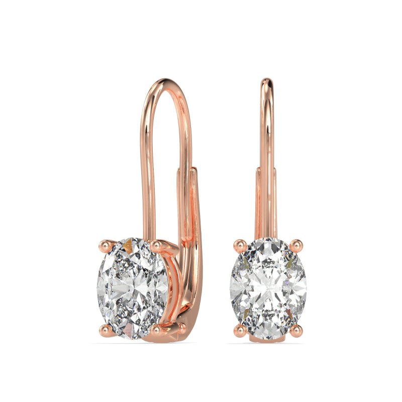 Shepard Hook Oval Stud Earrings