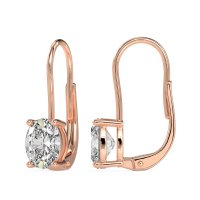 Shepard Hook Oval Stud Earrings