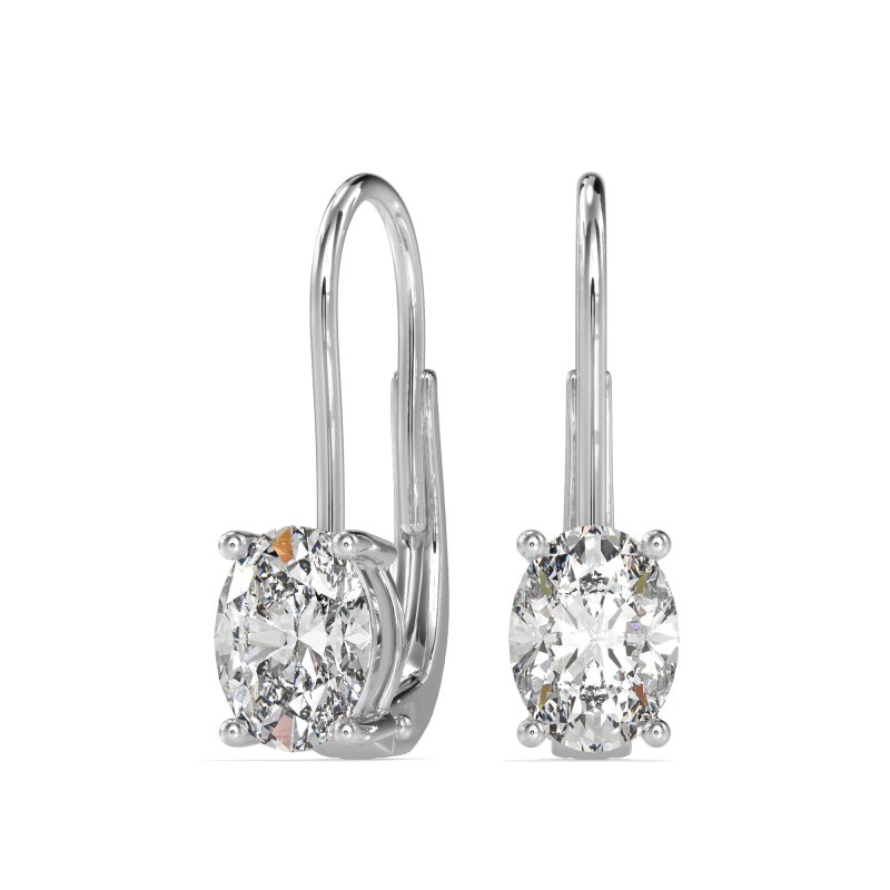 Shepard Hook Oval Stud Earrings