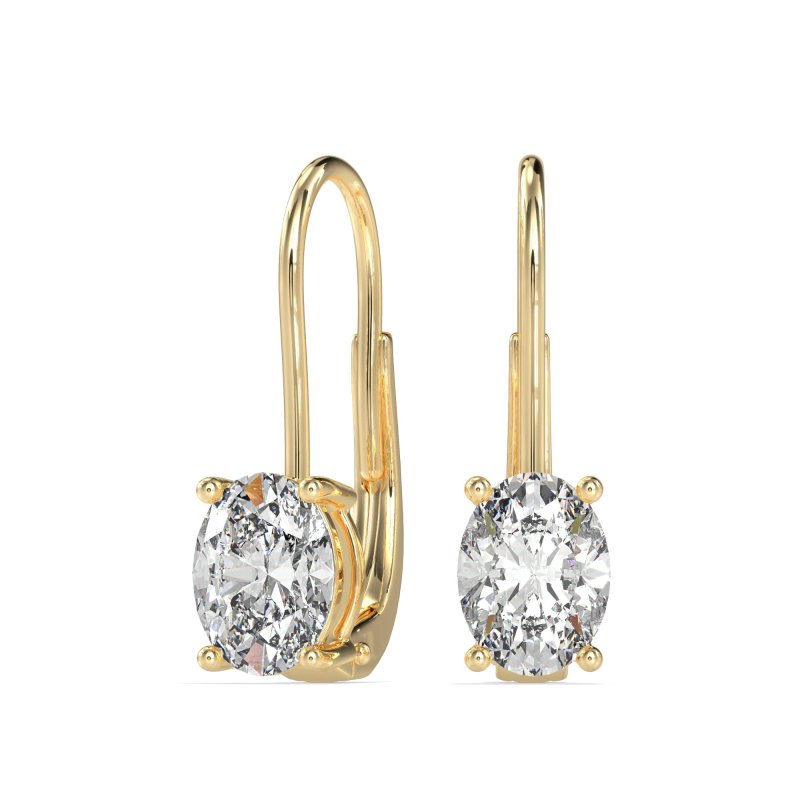 Shepard Hook Oval Stud Earrings