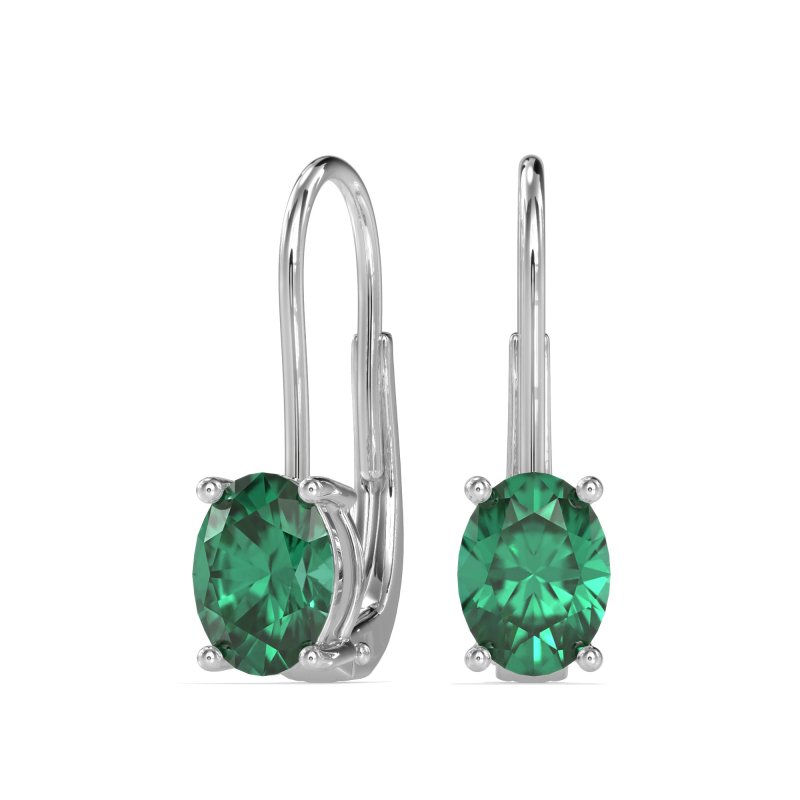 Shepard Hook Oval Stud Earrings