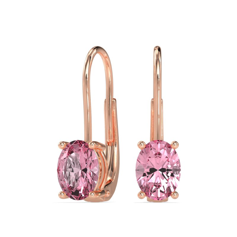 Shepard Hook Oval Stud Earrings