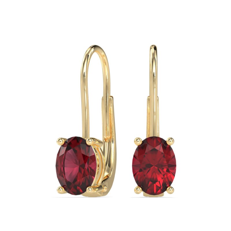 Shepard Hook Oval Stud Earrings