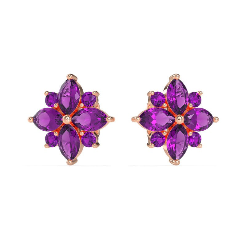 Marquise Flower Cluster Earrings