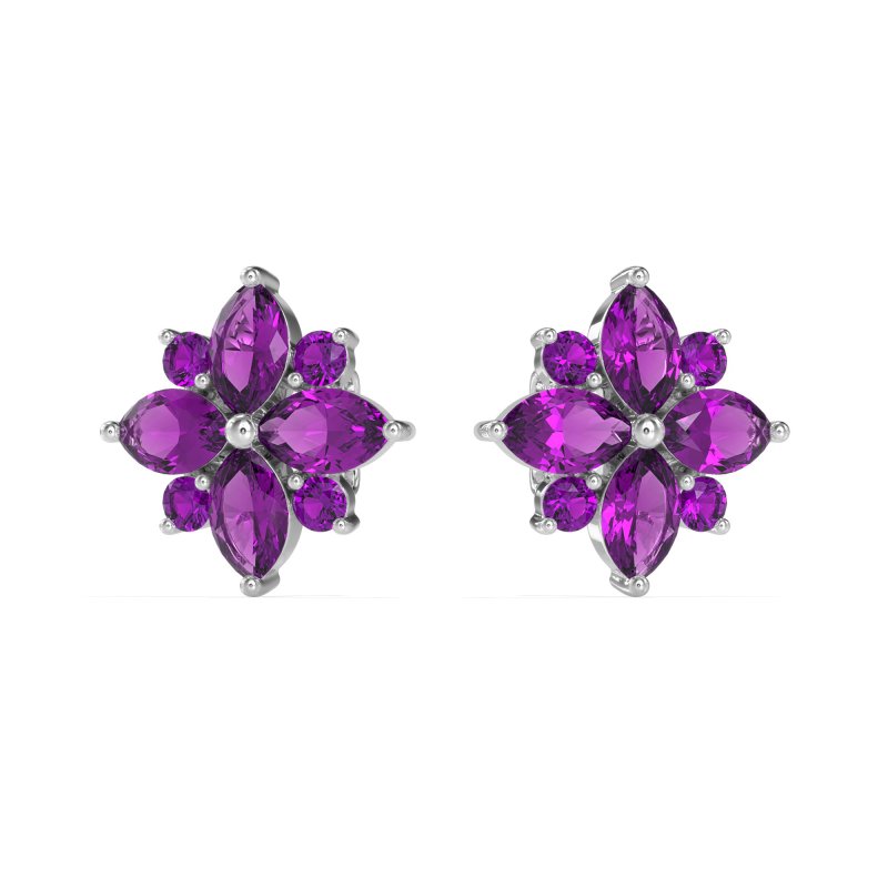 Marquise Flower Cluster Earrings