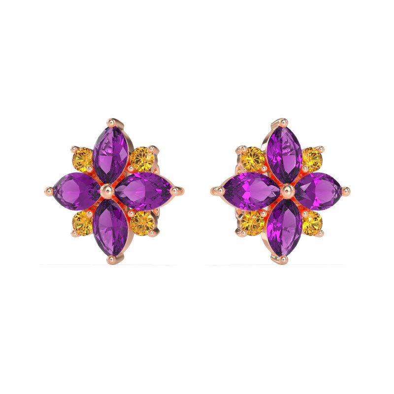 Marquise Flower Cluster Earrings