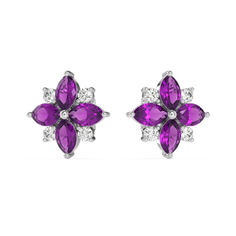 Marquise Flower Cluster Earrings