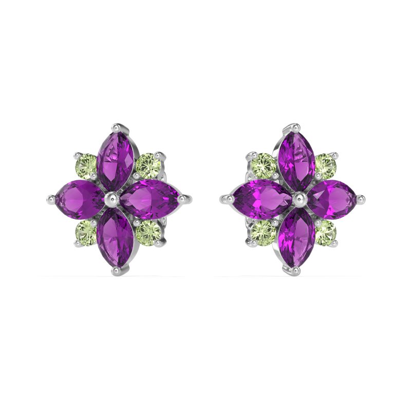 Marquise Flower Cluster Earrings