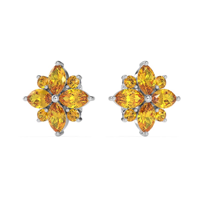 Marquise Flower Cluster Earrings