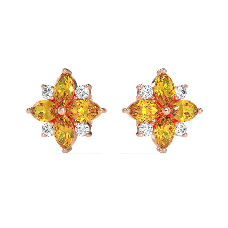 Marquise Flower Cluster Earrings