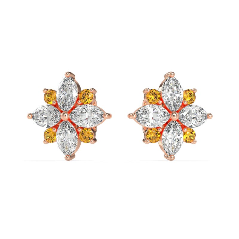 Marquise Flower Cluster Earrings