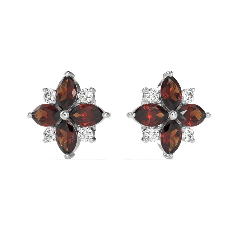 Marquise Flower Cluster Earrings