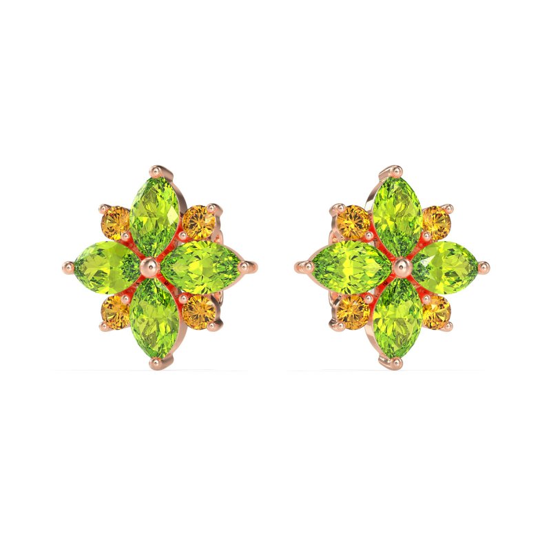 Marquise Flower Cluster Earrings