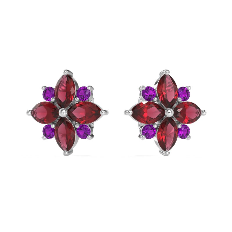 Marquise Flower Cluster Earrings