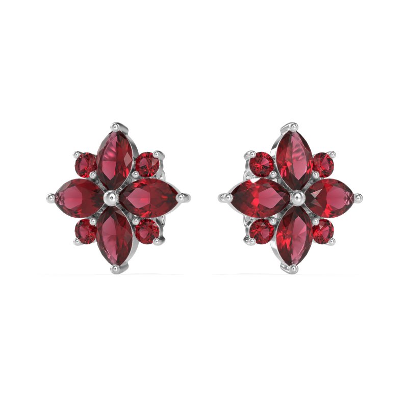 Marquise Flower Cluster Earrings