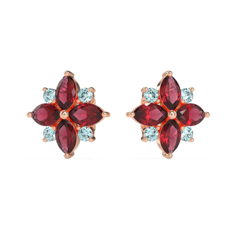 Marquise Flower Cluster Earrings