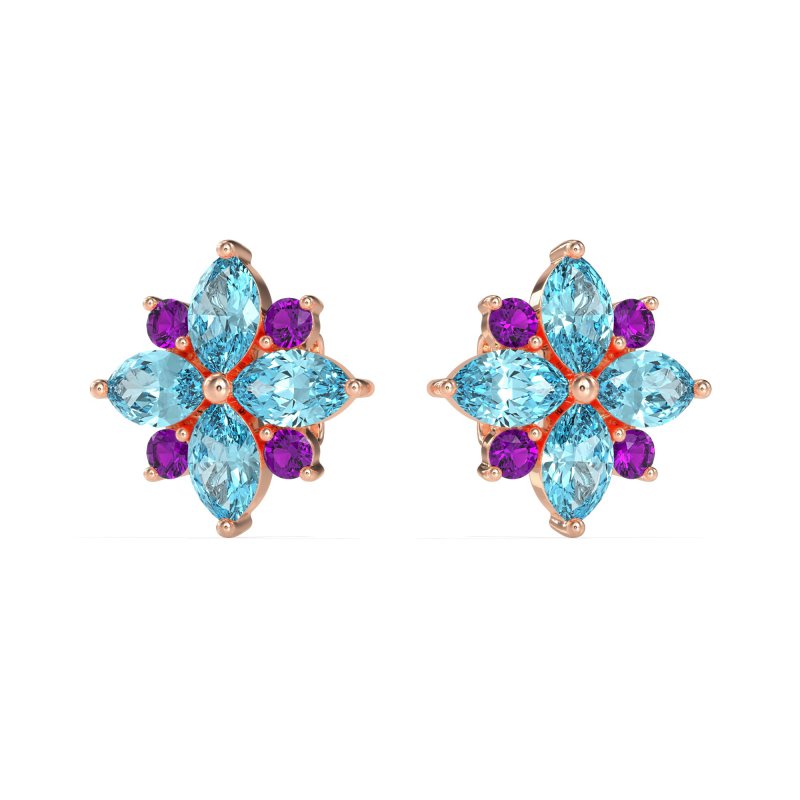 Marquise Flower Cluster Earrings