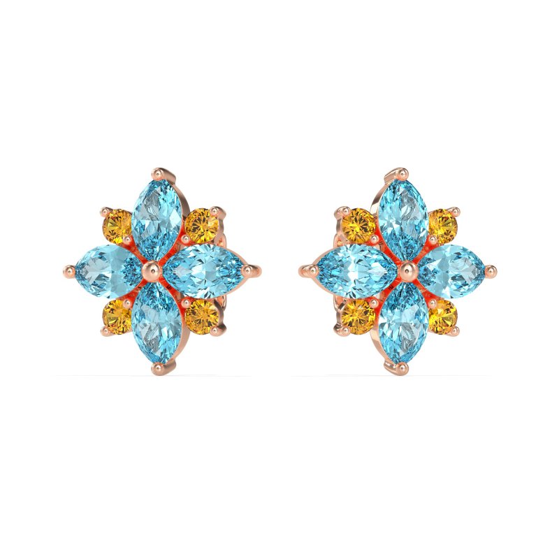 Marquise Flower Cluster Earrings