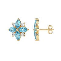 Marquise Flower Cluster Earrings