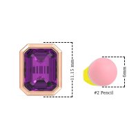 Bezel-Set Emerald Cut Stud Earrings