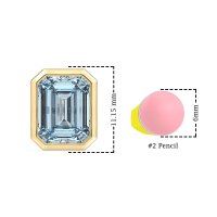 Bezel-Set Emerald Cut Stud Earrings