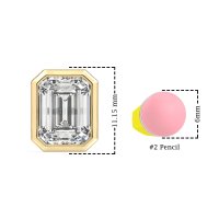 Bezel-Set Emerald Cut Stud Earrings