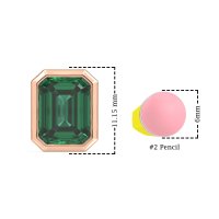 Bezel-Set Emerald Cut Stud Earrings