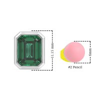 Bezel-Set Emerald Cut Stud Earrings