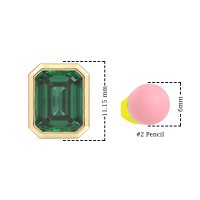 Bezel-Set Emerald Cut Stud Earrings
