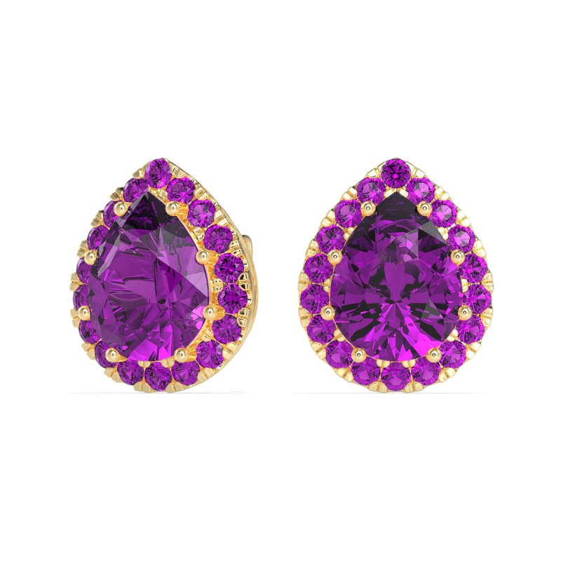 Classic Pear shape Halo Stud Earrings