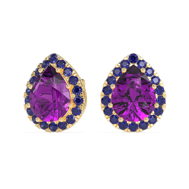 Classic Pear shape Halo Stud Earrings