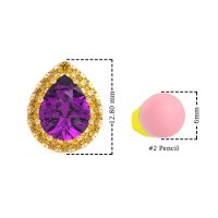 Classic Pear shape Halo Stud Earrings