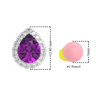 Classic Pear shape Halo Stud Earrings