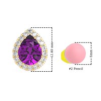 Classic Pear shape Halo Stud Earrings