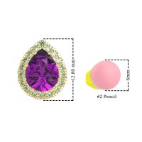 Classic Pear shape Halo Stud Earrings