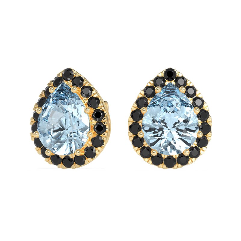Classic Pear shape Halo Stud Earrings