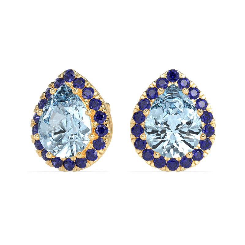 Classic Pear shape Halo Stud Earrings