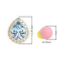 Classic Pear shape Halo Stud Earrings