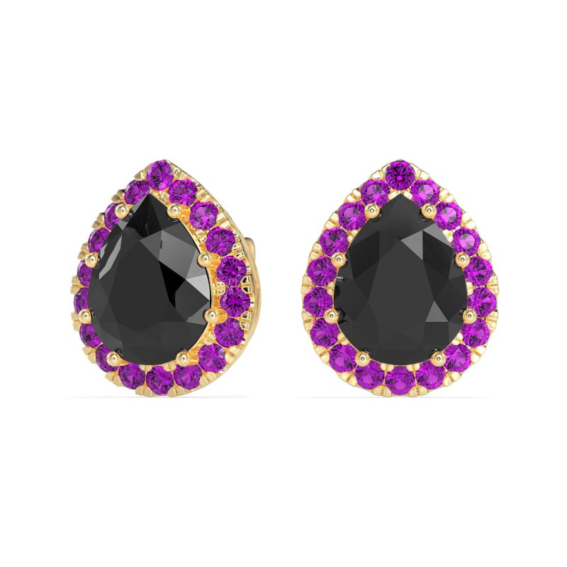 Classic Pear shape Halo Stud Earrings