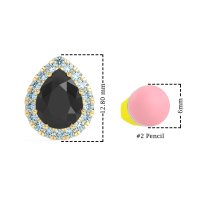 Classic Pear shape Halo Stud Earrings