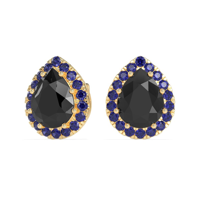 Classic Pear shape Halo Stud Earrings