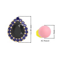 Classic Pear shape Halo Stud Earrings