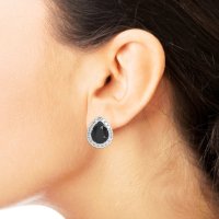 Classic Pear shape Halo Stud Earrings