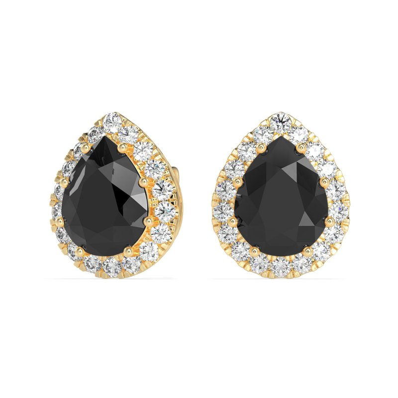 Classic Pear shape Halo Stud Earrings